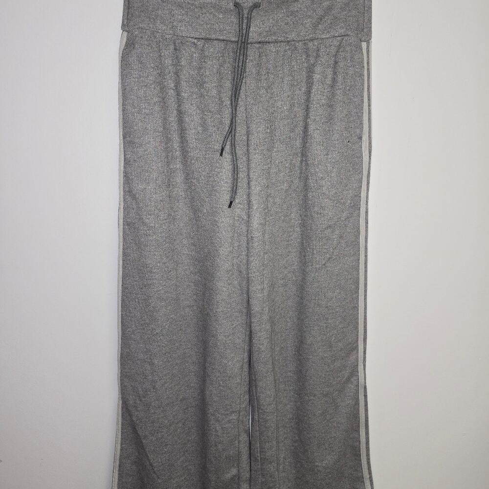 Halara Ribbed SoCinched High Waisted Tummy Control Wide Leg Color Block - Picture 3 of 16